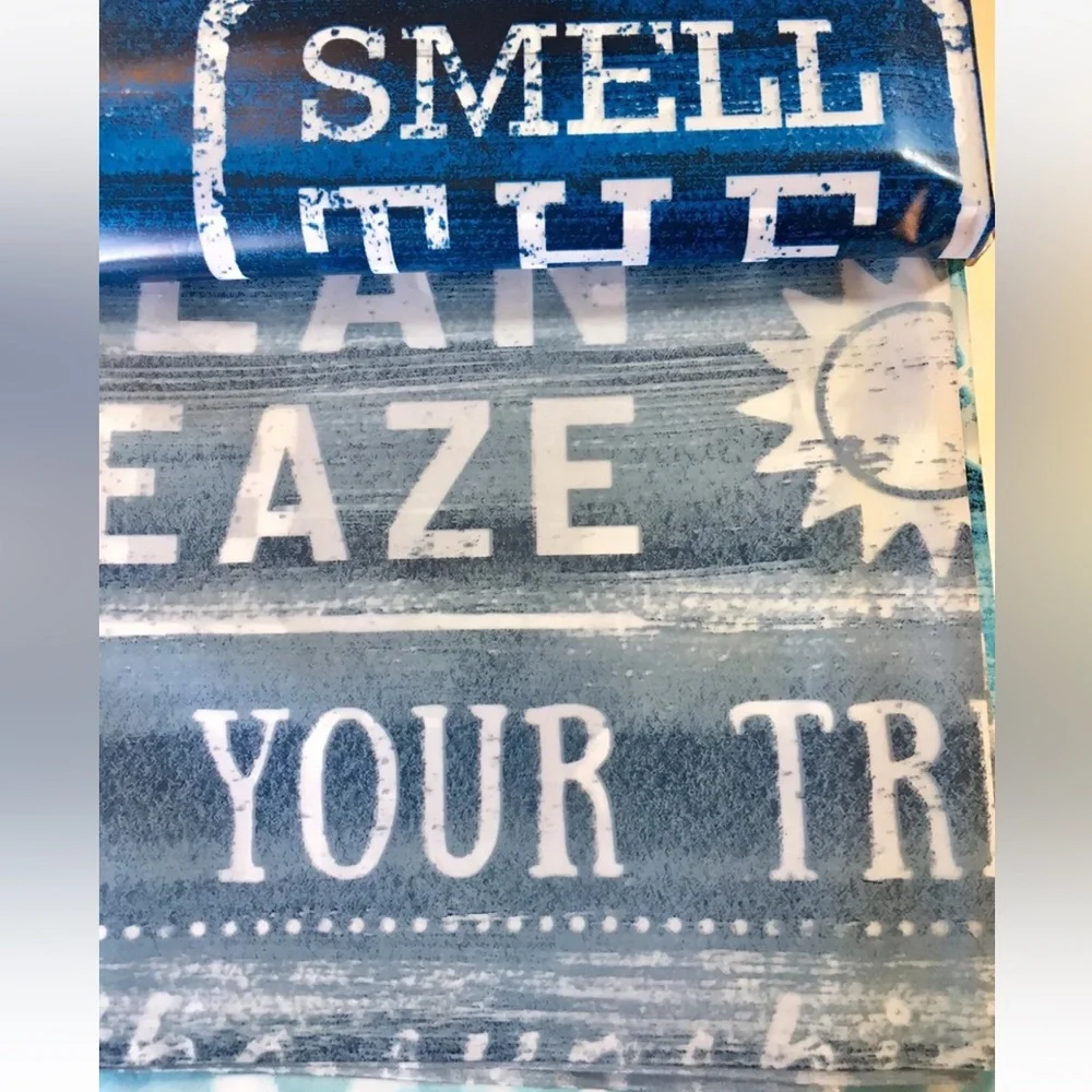 Ocean Rules Blue Peva Shower Curtain Metal Grommets Ombré Sunset Relax Beach